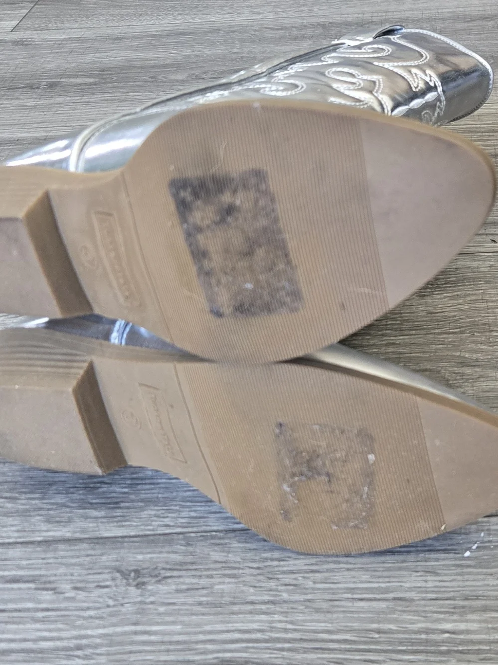 Tucker + Tate Metallic Silver Lace-Up Western Boots #688
